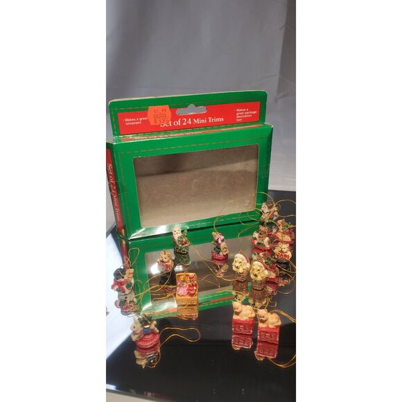 Vintage Mini Trims Hand Painted Christmas Ornaments - SET OF 24 - Picture 8 of 15